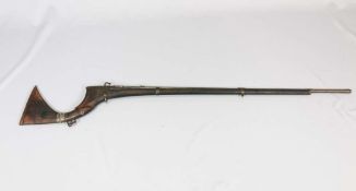 Schweres Luntenschloss Gewehr, Afghanistan 19 Jh., Schaft gebrochen. Gesamtlänge: ca. 162 cm.