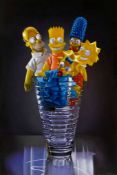 Tony CHIMENTO (1951), amerikanischer Fotorealist und Zeichner. "Simpsons in Crystal Vase", Öl auf
