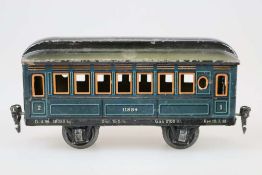 Märklin alte Spur 1, Personenwagen 2. Klasse Nr. 11884, Blech, lithographiert. Länge: ca. 23 cm,