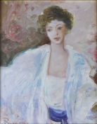 Federica G. RAVIZZA (1947), Bildnis einer jungen Frau, Öl auf Leinwand, rechts unten signiert,