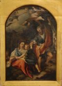 Die heilige Familie, Öl auf Leinwand, 18. Jh.. Darstellung Mariens beim Wasserschöpfen mit dem