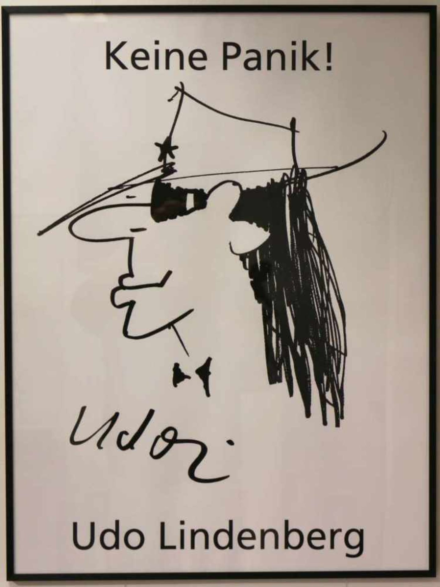 Udo Lindenberg, Plakat, mittig mit Selbstporträt, u. li. im Druck digital signiert: [...]