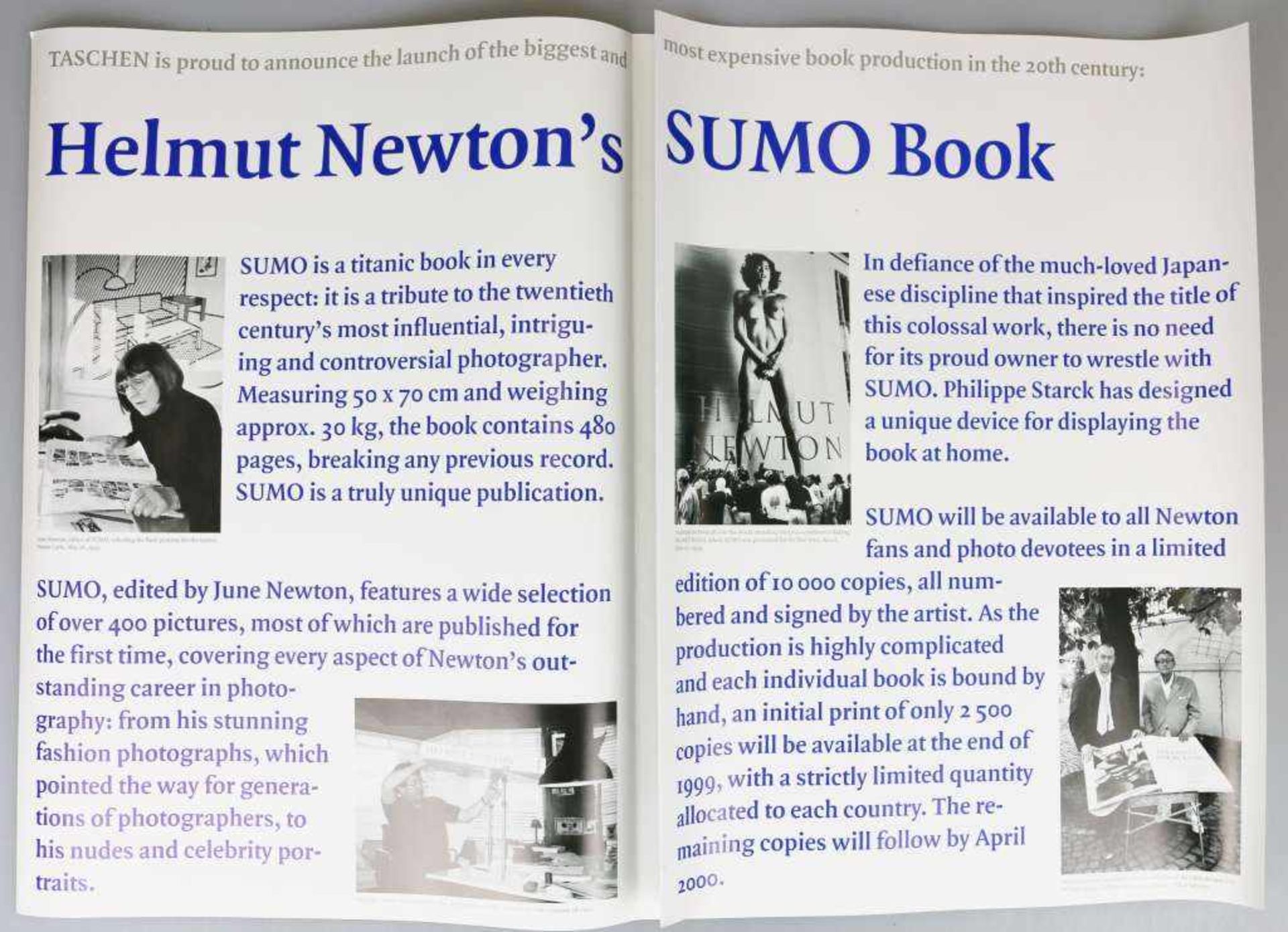 Werbekampagne von Benedikt Taschen zum Buch SUMO von Helmut Newton: Prospekt in [...] - Bild 9 aus 14