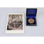 Brandenburg-Preußen, Tragbare Bronzemedaille 1888, Avers: Köpfe der drei Kaiser, [...]