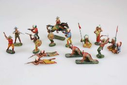 Konvolut Elastolin Figuren, Indianer und Cowboys, Insgesamt 16 Figuren, 7 cm. Guter [...]