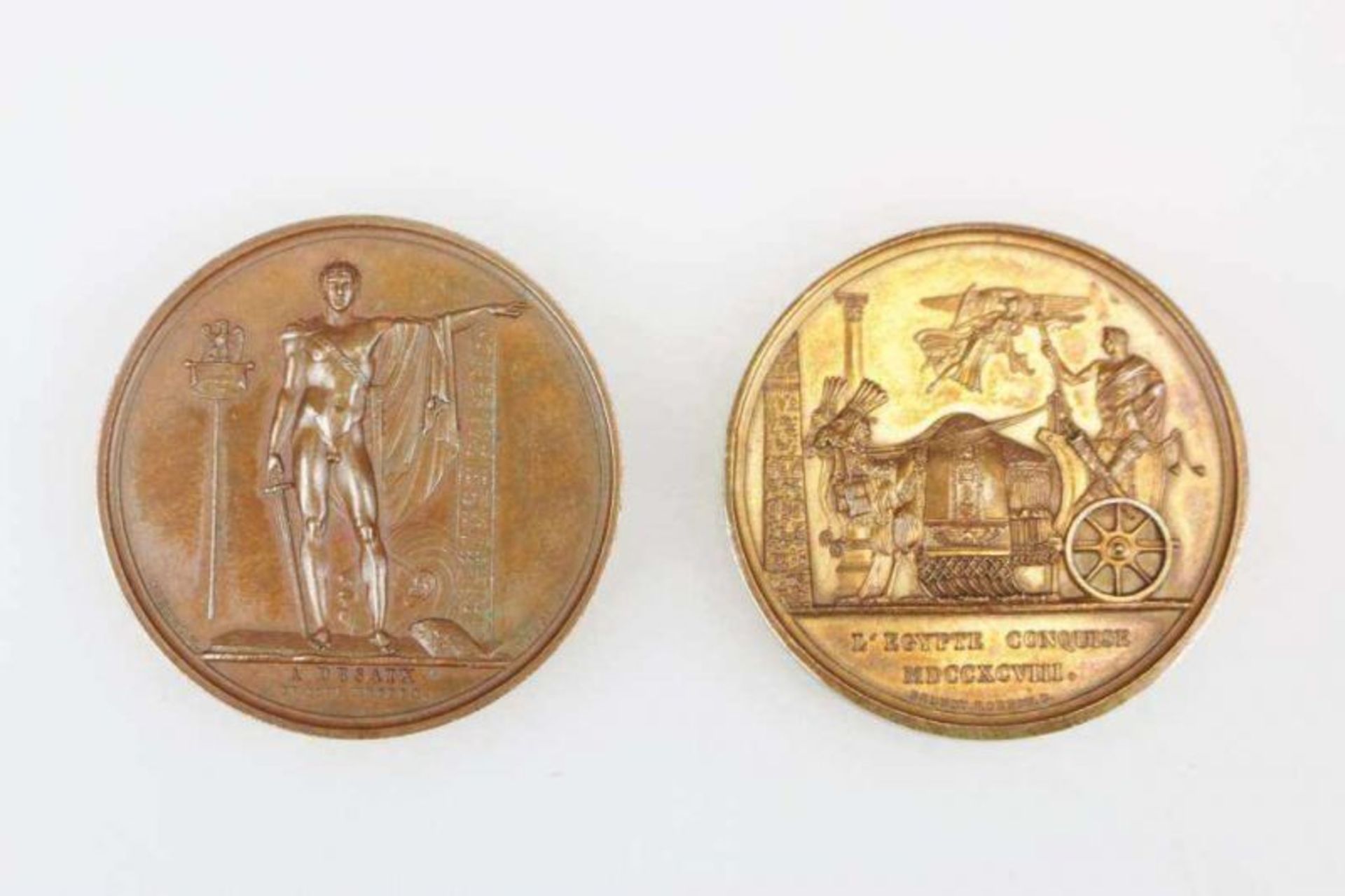 Frankreich, 2 Medaillen. Bronze-Medaille Napoleon 1798, Eroberung Ägyptens "L' [...] - Image 2 of 4