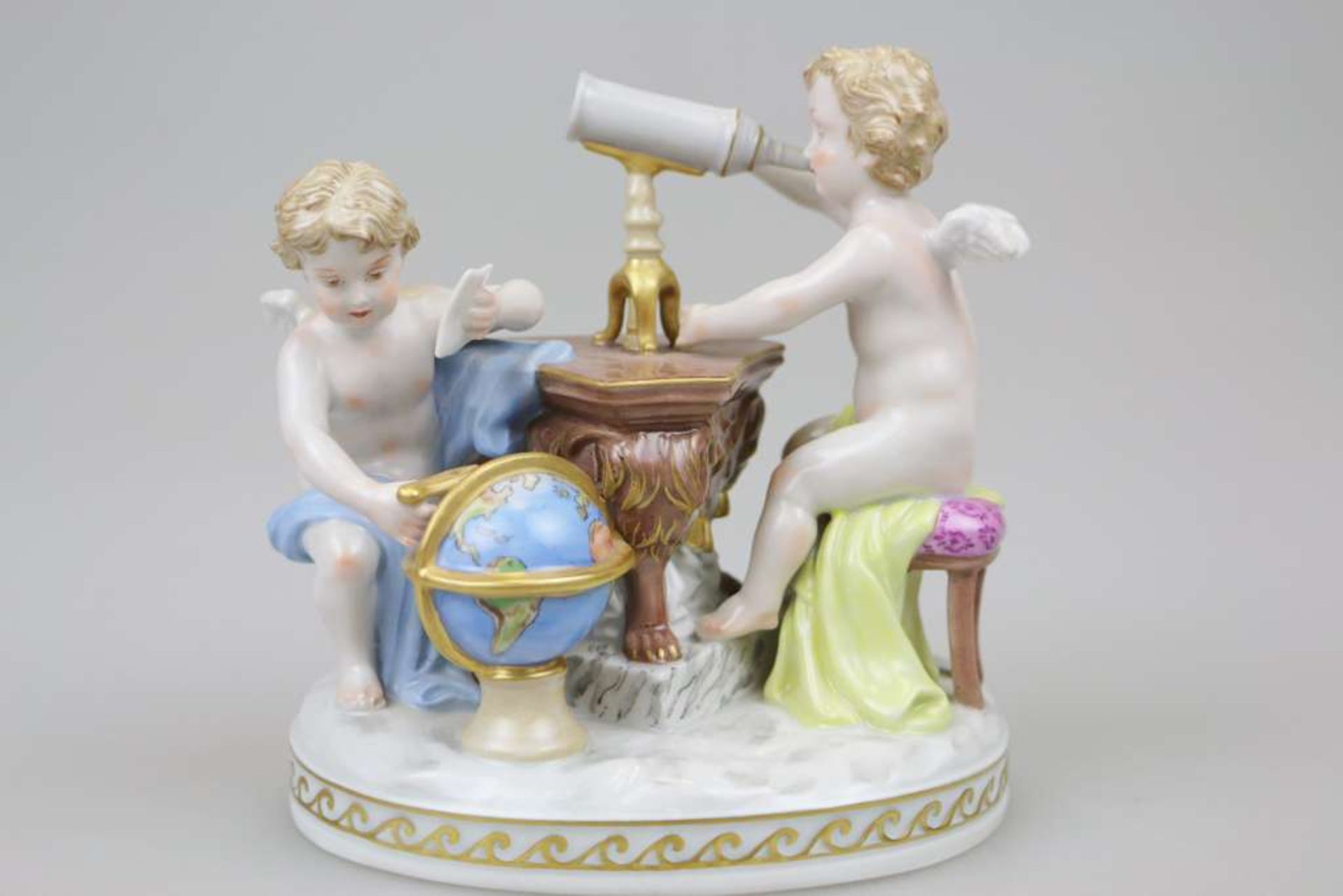 Potschappel Porzellan Figurengruppe "Allegorie der Wissenschaft", polychrom [...]