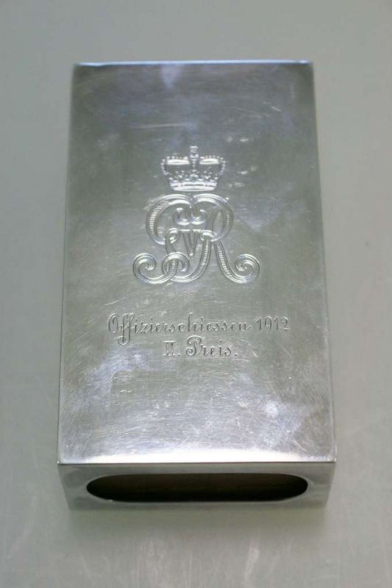 Offiziersgeschenk, Oberseite graviert "Offizierschiessen 1912, II. Preis", mit [...] - Image 2 of 6