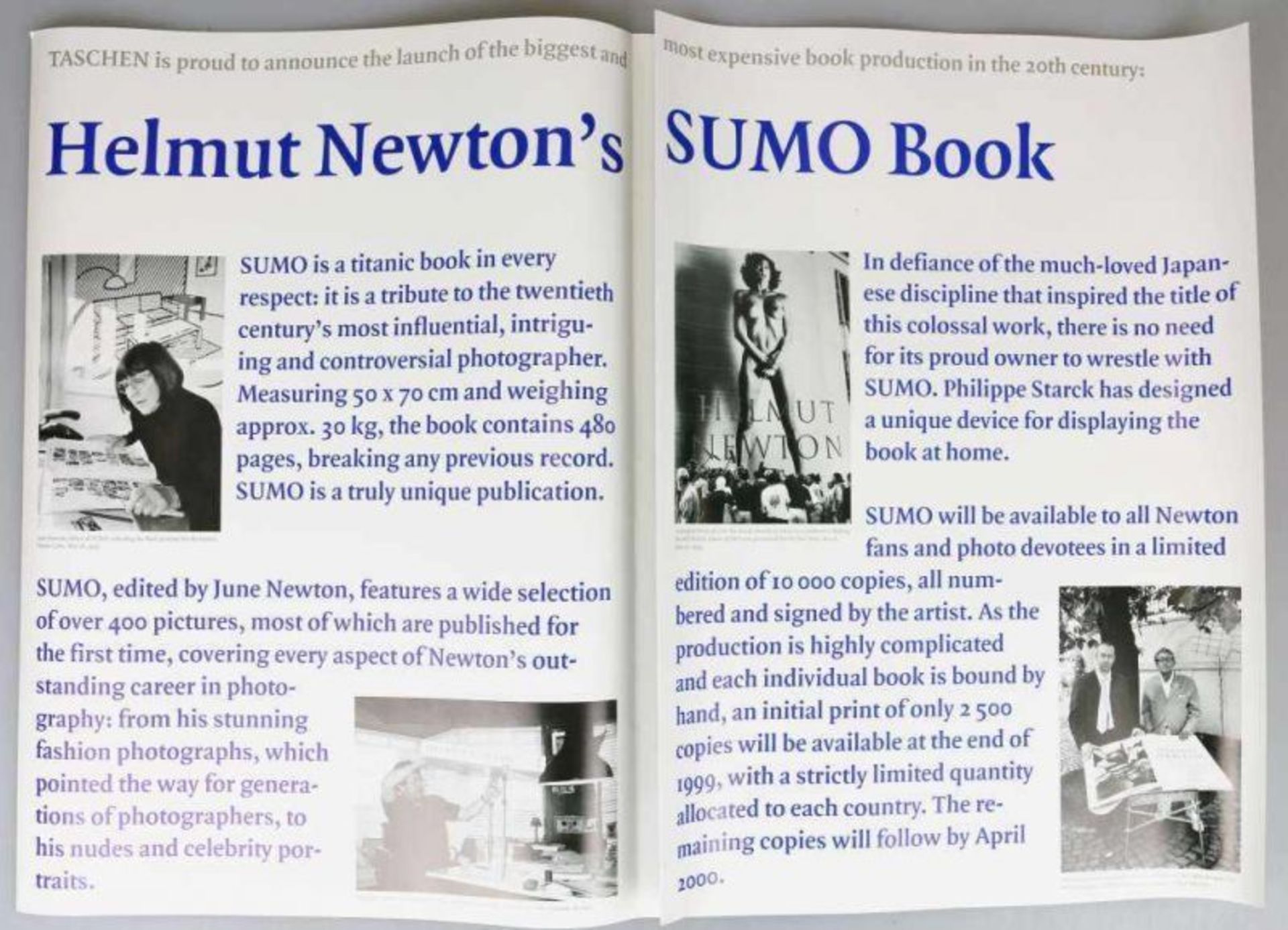 Werbekampagne von Benedikt Taschen zum Buch SUMO von Helmut Newton: Prospekt in [...] - Bild 3 aus 14