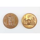 Frankreich, 2 Medaillen. Bronze-Medaille Napoleon 1798, Eroberung Ägyptens "L' [...]