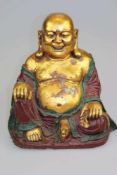 Großer Glücksbuddha China, Eisen, Bemalung wohl nachträglich.H. 37,5 cm. [...]