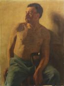 Gemälde, Öl auf Leinwand, u.re. sign. H.v. Meegeren (1889-1947), sitzender Halbakt [...]