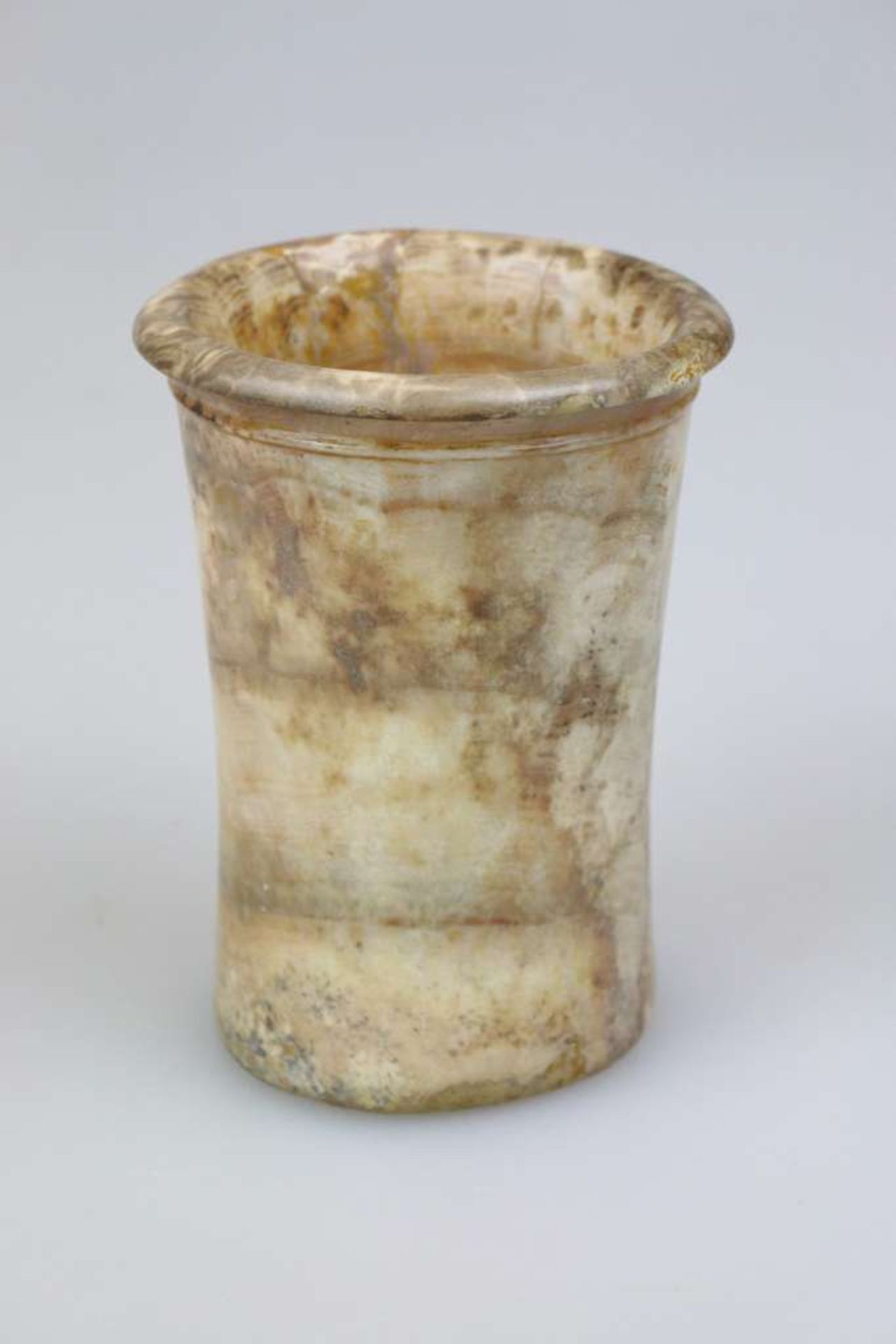 Ägypten, vermutlich frühdynastische Vase, zylinderförmiger Korpus aus Alabaster [...]