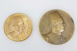 Ägypten, 2 Bronze-Medaillen. König Fouad, "MEDAILLE COMMEMORATIVE DU CONGRESS [...]