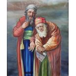 Zwei Propheten, Öl auf Leinwand, 20. Jh. Maße: 45 x 37 cm. Rahmen.