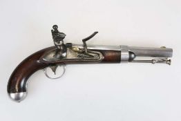 US Steinschloßpistole R. Johnson Model 1836. Lauf mit glatter Seele im Kal.54, gepunzt "H" sowie "US