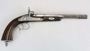 Perkussionspistole von Lepage a Paris um 1850. Achteckiger gezogener Lauf.