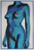 Luciano CASTELLI (1951), Lithographie, Blauer Akt, signiert, Expl. 104/120. Maße: ca. 88 x 59 cm.