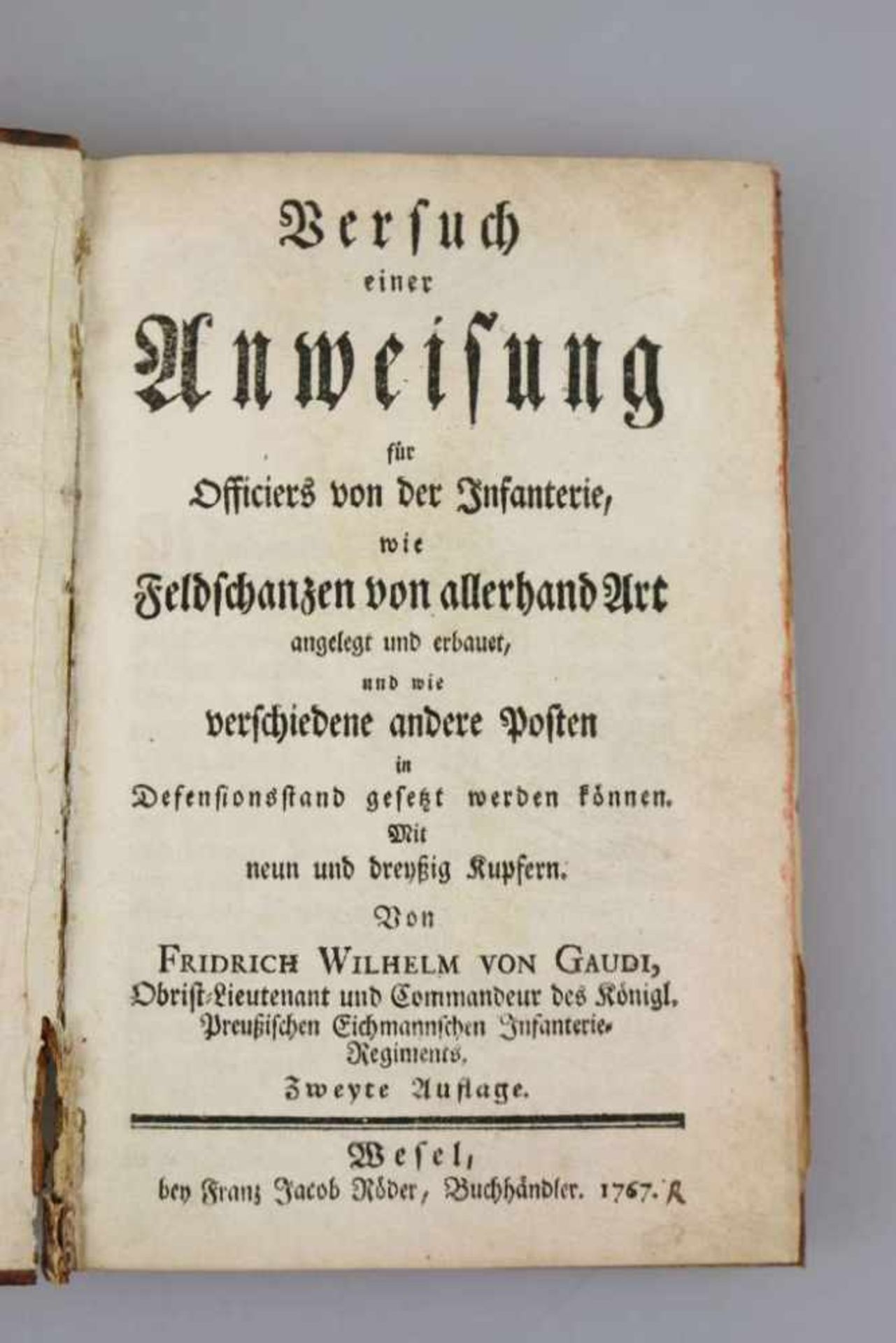 Friedrich Wilhelm von Gaudi, Versuch einer Anweisung für Officiers von der Infanterie: wie