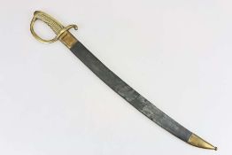 Franz. Infanteriesäbel "Sabre Briquet" um 1810, leicht gekrümmte Klinge, massiver Messinggriff.