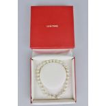 Südsee Perlenkette, Weiss Champagnerfarben, Anzahl der Perlen 29, Durchmesser 10,5 - 13 mm,