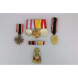 Ordensschnalle mit 3 Auszeichnungen eines hessischen Soldaten. Allgemeines Ehrenzeichen für Kriegs-