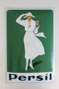 Werbeschild, Emaille, Persil, limitierte Neuauflage der berühmten "Weissen Dame" aus dem Jahr