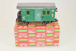 LGB Postwagen 3019N, Spur G / IIm, dunkelgrün, 2-A, L 30cm, elektrische Schlusslaternen, neuwertiger