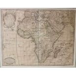 Landkarte "Afrique" gestochen von Guillaume Delisle, verlegt bei Dezauche in Paris 1805, Maße: 48