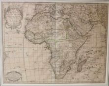 Landkarte "Afrique" gestochen von Guillaume Delisle, verlegt bei Dezauche in Paris 1805, Maße: 48