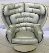 Joe COLOMBO (1930-1971), ELDA - Lounge Chair, Farbe Silber, verso Firmenmarkung. Drehbare