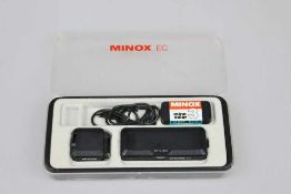 Minox EC 1:5,6/15 mm, Miniaturkamera, schwarzes Kunststoffgehäuse, in Originalverpackung mit