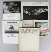 Acht Bände Foto: 2x Ansel Adams, 4x Jürg Andermatt, 2x Diane Arbus.