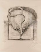 Günter GRASS (1927-2015), Radierung, "lesende Ratte" (Bücherratte), signiert und datiert 86, Auflage