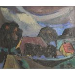 Hermann WIEHL (1900-1978), Landschaftskomposition, Öl auf Leinwand. Maße: 49 x 59 cm. Gerahmt.