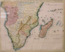 Landkarte "carte du Congo et du Pays des Cafres", gestochen von Guillaume Delisle. Kolorierter