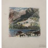 Lovis CORINTH (1858-1925), Farblithographie, "Schweizer Landschaften" ca. 1924, u.re. Atelierstempel
