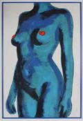 Luciano CASTELLI (1951), Lithographie, Blauer Akt, signiert, Expl. 164/120. Maße: ca. 88 x 59 cm.