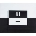 Kitano, Ise, zeitgenössischer Maler. "Installation in schwarz-weiß", rücks. sign., Acryl/Lw., 60 x