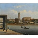 Anonymer Maler, italienische Schule des 19. Jh. "Ansicht von Venedig", Öl/Lw., 56 x 70 cm, kleine
