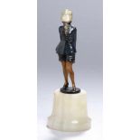 Bronze-Plastik, "Modedame", Brandel, Alfred, Budapest 1889 - 1973 Bad Ischl, vollplastische,