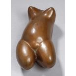 Bronze-Plastik, "Weiblicher Torso", monogrammierender Bildhauer D B, 2. Hälfte 20. Jh.,