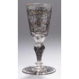 Glas-Pokal, Meyr's Neffen, Adolfshütte Winterberg, um 1890, Bemalung: wohl Heinrich Bergmann,