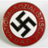 Abzeichen, Drittes Reich, NSDAP, polychrom emailliert, rückseitig bez. und mit Broschierung