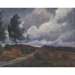 Bäumer, Rudolf, Krefeld 1870 - 1964 Bad Fallingbostel. "Heidelandschaft in der Abenddämmerung",