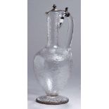 Glas-Enghalskrug, Cristalleries de Baccarat, um 1890, Tellerstand mit Bodensternschliff, ovoid