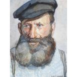 Croissant, August, Landau 1870 - 1941 ebenda. "Herrenportrait", Aquarell, sign., 33 x 24,5 cm