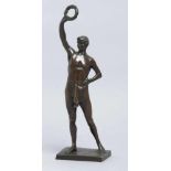 Bronze-Plastik, "Athlet in Siegerpose", dt. Bildhauer G. Deihle um 1900, auf Rechteckplinthe