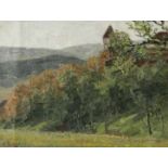 Dussault, Karl, Karlsruhe 1860 - 1930 ebenda. "Landschaft mit Burg", monogr., dat. 1892, Öl/Lw.