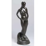 Bronze-Plastik, "Orientalin als Halbakt", Kühn, Carl Heinrich Walter, 1895 - 1970, auf